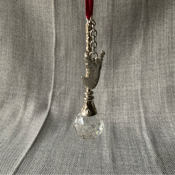 Bowring Make A Wish Lead Crystal Christmas Holiday Dove Silver Tone Ornament - Picture 3 of 14